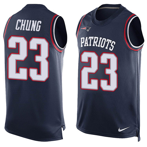 Men's Limited Patrick Chung Nike Jersey Navy Blue - #23 Player Name & Number Tank Top NFL New England Patriots